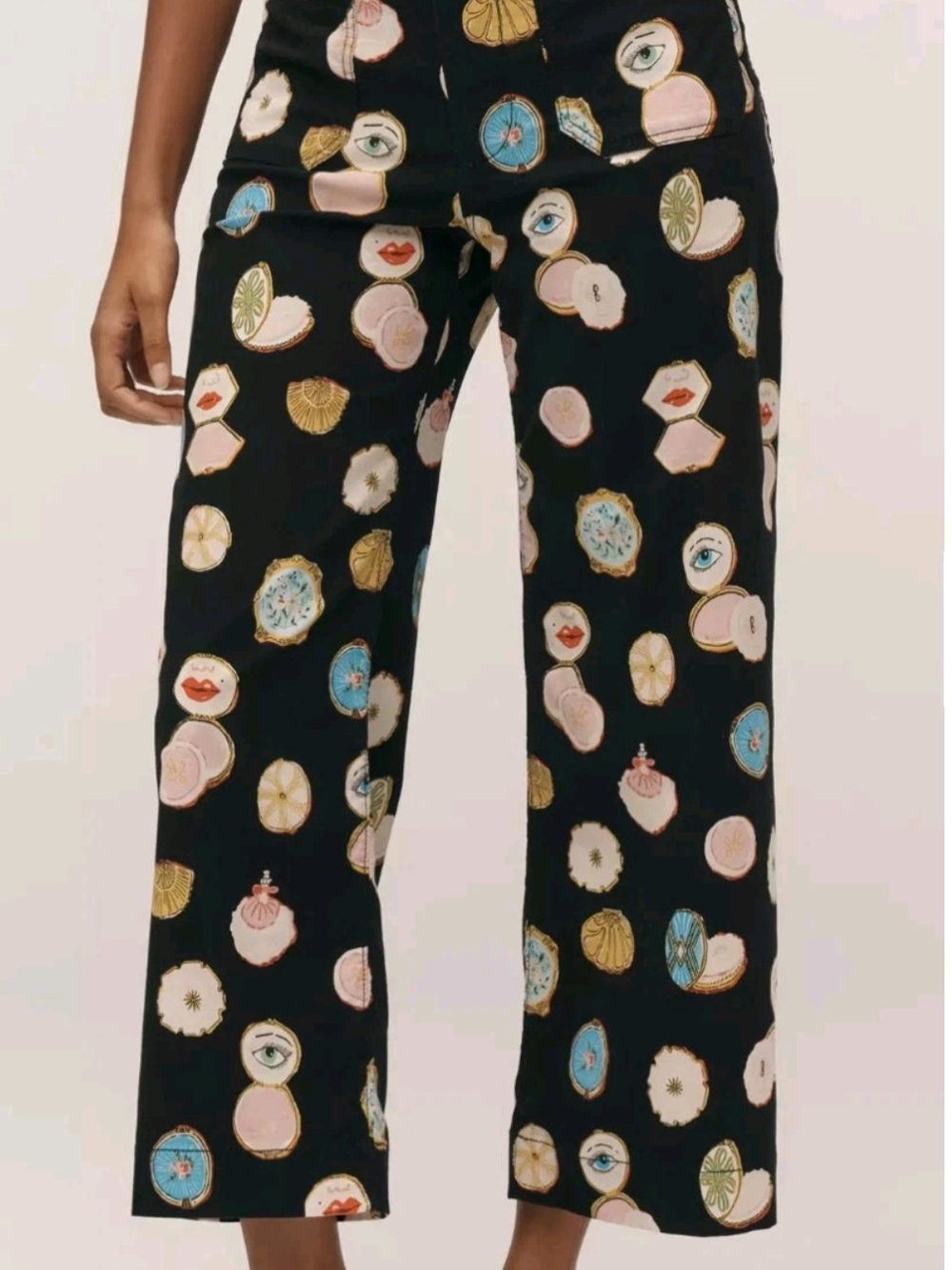 Anthropologie Danielle Kroll Colette Crop Wide-Leg Pants Maeve Size 32 NWT
